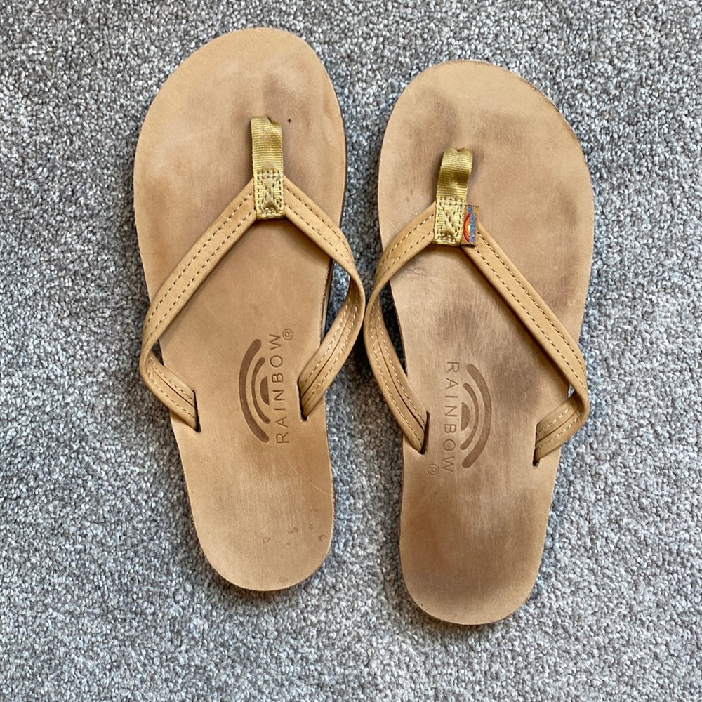 Rainbow Brown Flip Flops S
